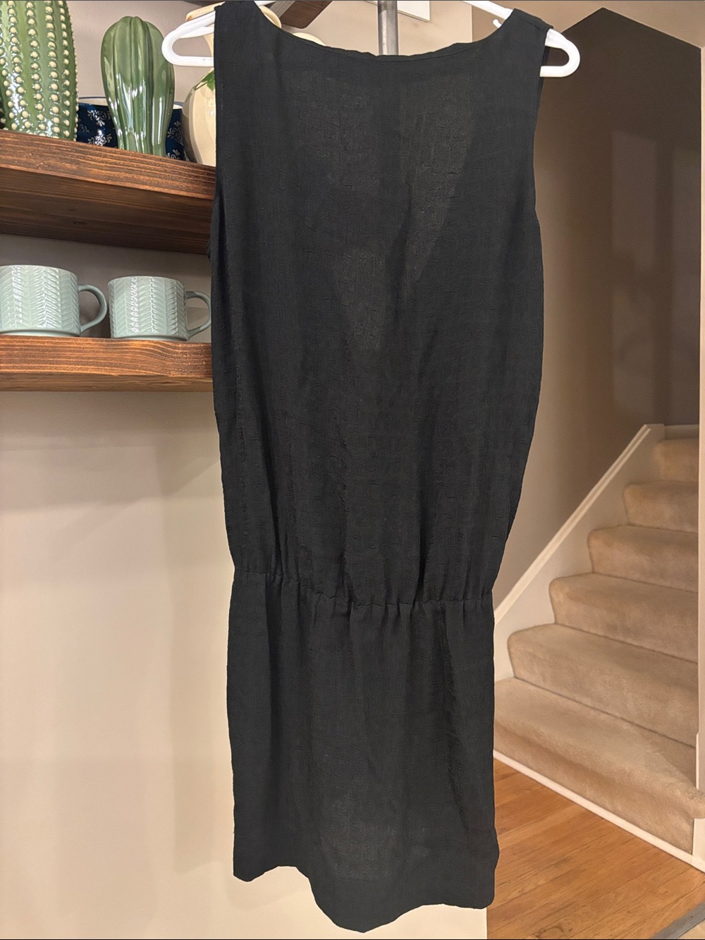 Nili Lotan Black Open-Back Dress | Draped Sleeveless Dress | Size L